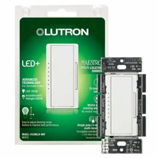 Lutron Maestro Compact Fluorescent Dimmer Light, 3PK 565554